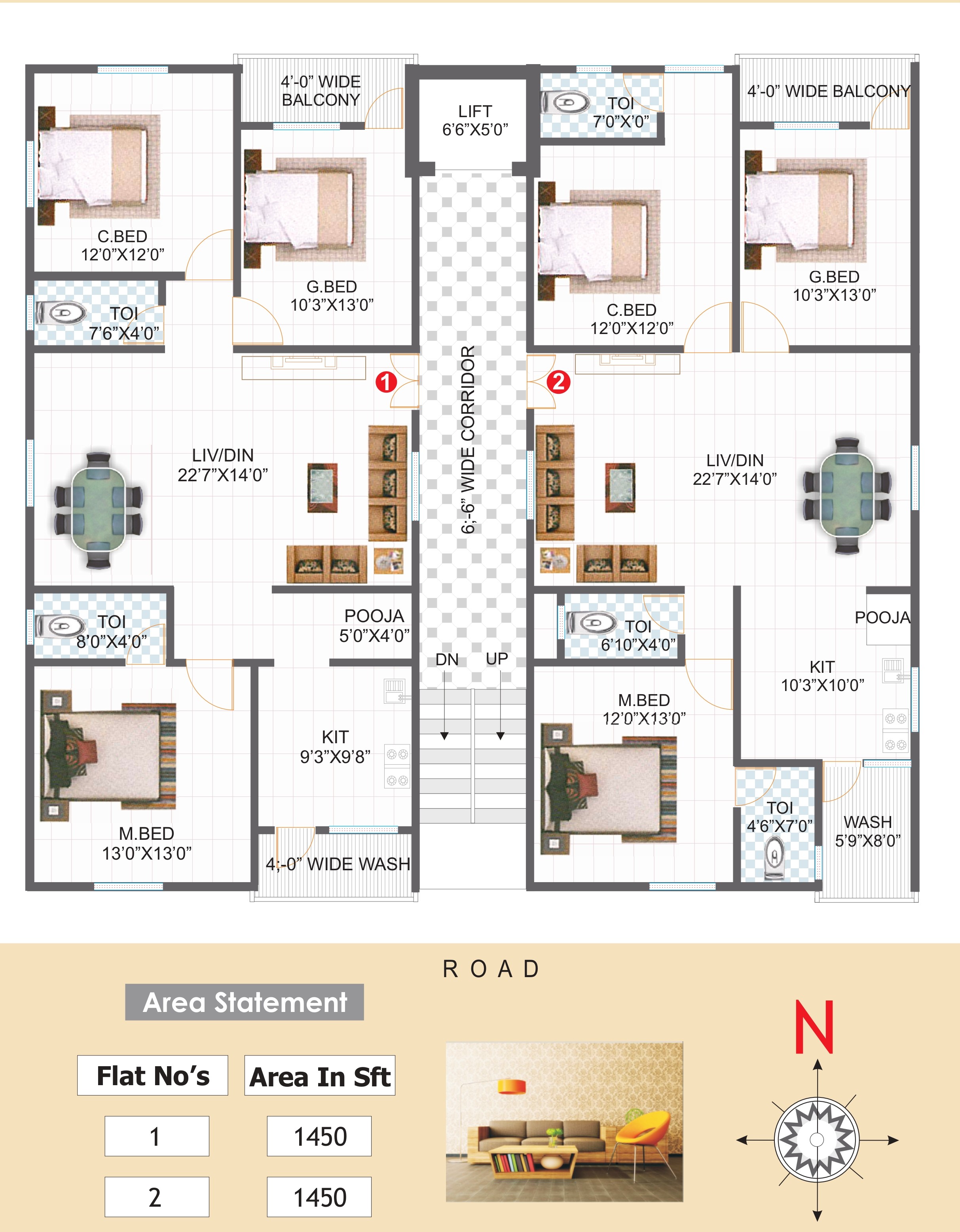 Meghana Satyam Homes Block-II floor plan